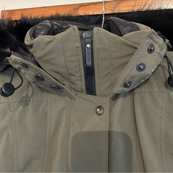CMFR green winter parka with down filling and leather trim - Picture 8 of 15